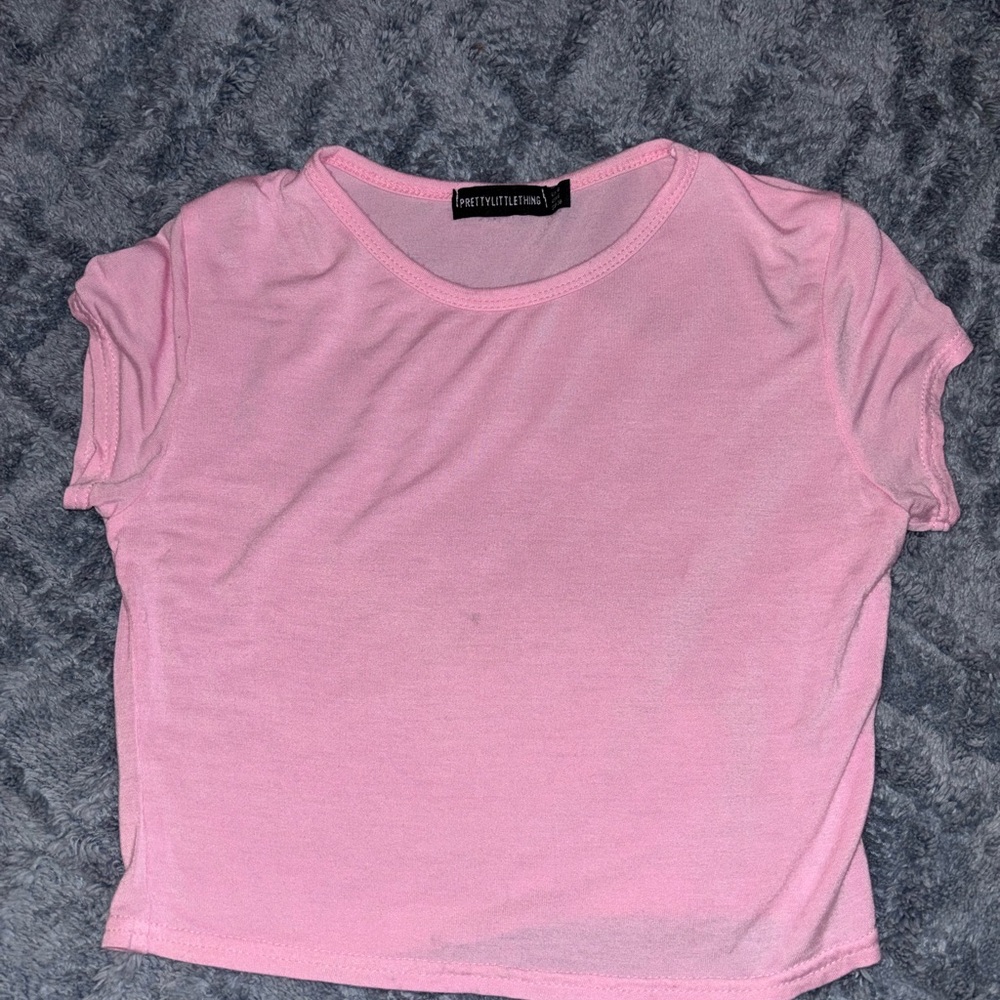PrettyLittleThing Light Pink Short Sleeve Top